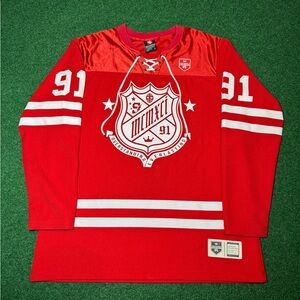 Vintage Y2K Southpole Jersey Large Red Hockey MCMXCI Grunge Skater Urban Hip Hop